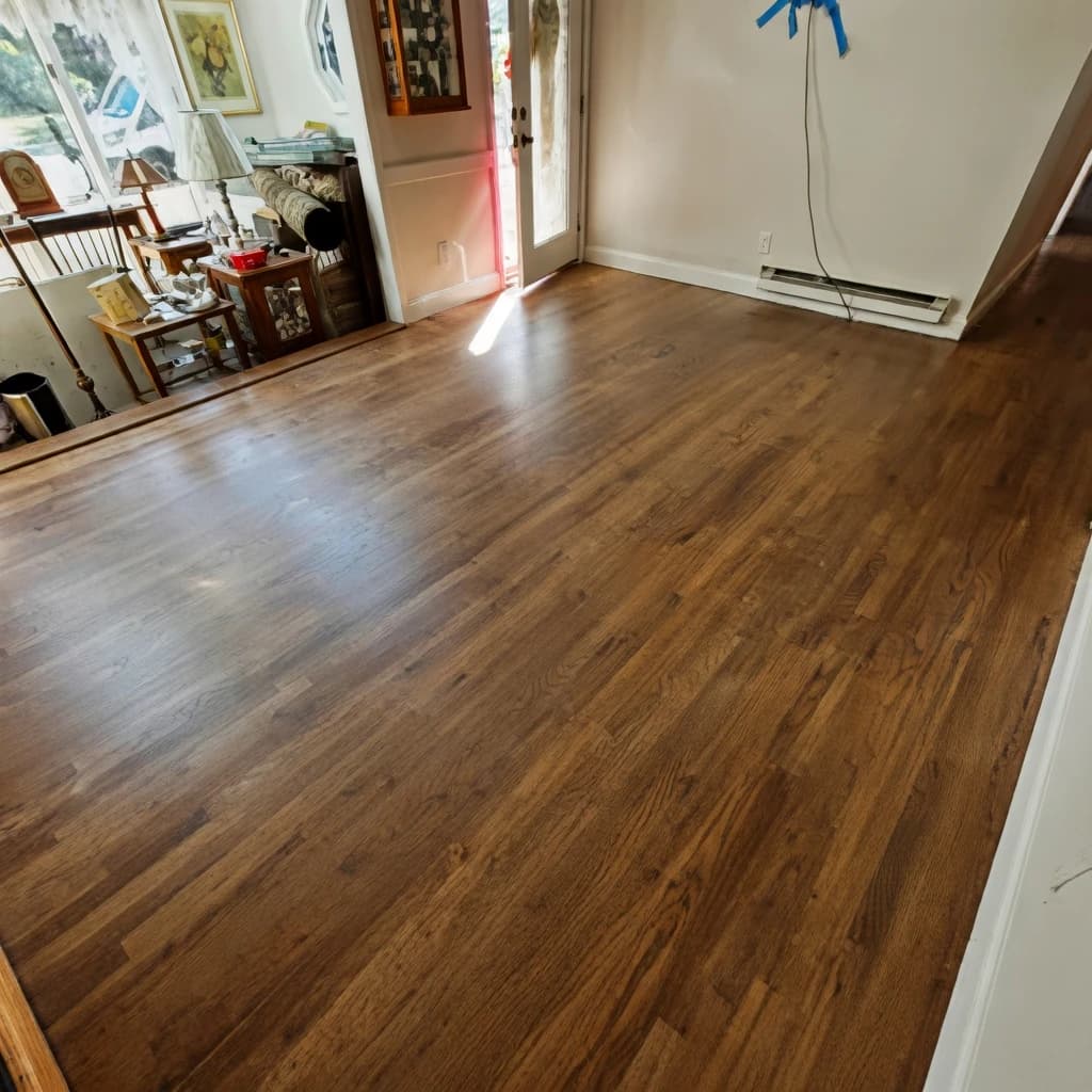 Engineered hardwood floor installed in a South Jersey living room