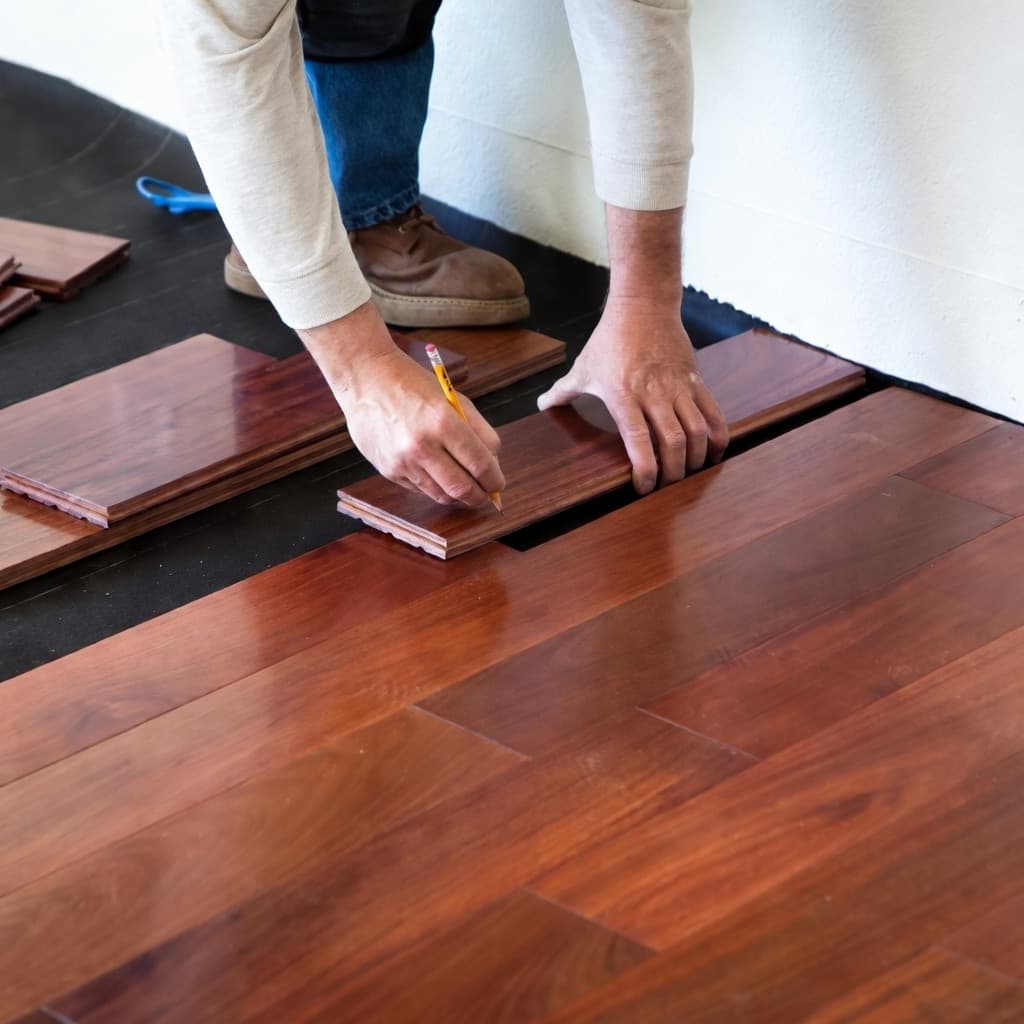 Durable plank flooring in a South Jersey home with a pet-friendly finish